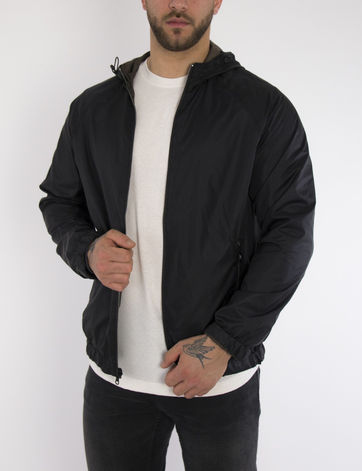 Ανδρικό μαύρο καφέ Jacket διπλής όψεως WS2813 φωτογραφία
